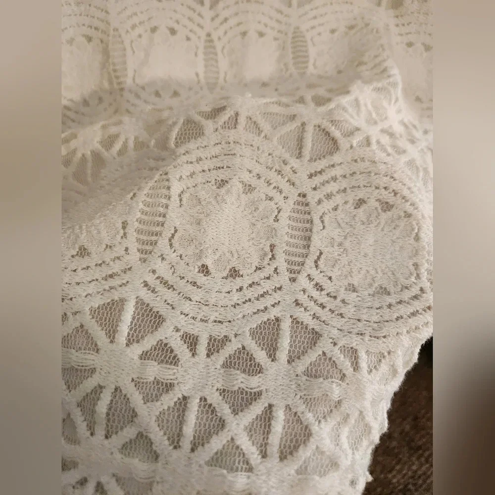 lulu's white lace Mini short sleeve mini dress Bachelorette minimalist small - Picture 7 of 9